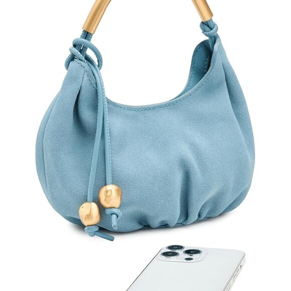 NWT Madewell The Camren Mini Bag Blue Suede - Picture 5 of 5